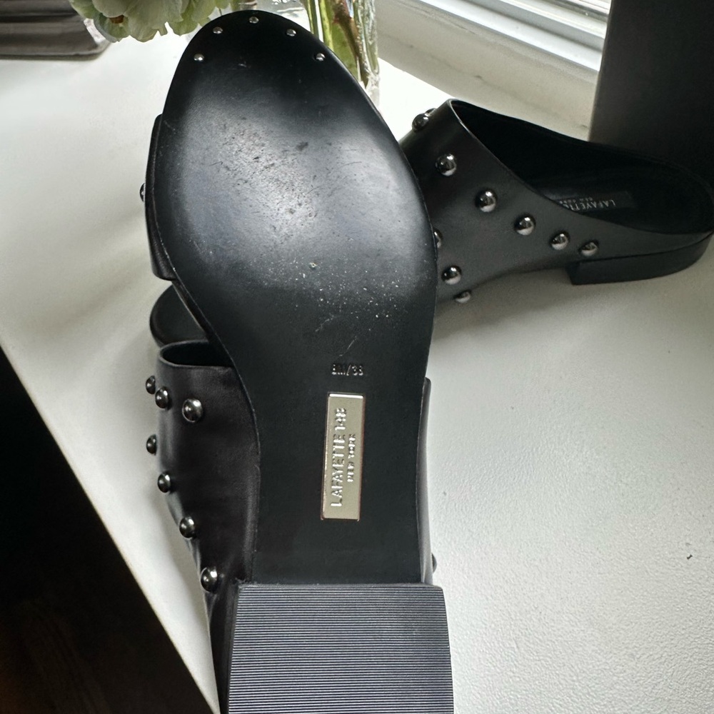 Lafayette 148 Black Studded Sandals - Picture 4 of 5